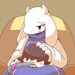 duo eyes_closed smile crepix undertale undertale_(series) frisk_(undertale) toriel boss_monster_(undertale) bovid caprine human mammal 1:1 2015