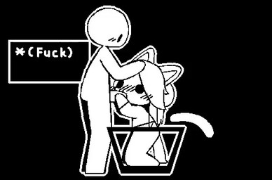 anal anal_penetration anthro anthro_penetrated biped black_background blush blush_lines bottomless bottomless_anthro bottomless_female cat_tail clothed clothed_anthro clothed_female clothing dialogue_box dildo dildo_in_ass dildo_insertion dot_eyes double_penetration duo face_fucking fellatio female female_anthro genitals hair irrumatio kneeling_oral_position male male/female object_in_ass oral oral_penetration penetration penile penile_penetration penis penis_in_mouth plantigrade sex sex_toy sex_toy_in_ass sex_toy_insertion side_view simple_background simple_eyes slim slim_anthro slim_female slim_male tail tail_motion text text_box caffrain undertale undertale_(series) anon temmie_(undertale) felid feline human mammal 2026 2d_animation animated black_and_white english_text frame_by_frame low_res monochrome