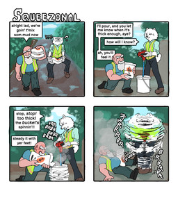 4_panel_comic anthro bucket clothed clothed_anthro clothed_humanoid clothed_male clothing container dialogue duo fully_clothed fully_clothed_anthro fully_clothed_humanoid fully_clothed_male fur holding_object male outside plant power_tool safety_vest spinning tail text tools topwear vest walking white_body white_fur working hieronymusjohnson squeez_(hieronymusjohnson) canid canine canis domestic_dog dwarf humanoid mammal nordic_sled_dog samoyed spitz 2025 aliasing binary_drawing comic digital_drawing_(artwork) digital_media_(artwork) english_text hi_res