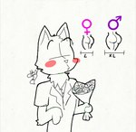 anthro big_butt blush butt comparing comparing_butts flower male plant size_difference solo foxchen ych_(character) domestic_cat felid feline felis mammal