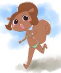 anthro bikini blush bra brown_hair clothing female hair looking_at_viewer solo swimwear two-piece_swimsuit underwear yamanokonza hanna-barbera secret_squirrel_show penny_squirrel mammal rodent sciurid tree_squirrel