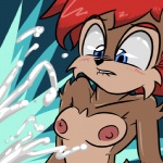 anthro blue_eyes blush bodily_fluids breasts brown_body brown_fur cum cum_from_offscreen cumshot ejaculation female fur genital_fluids hair nipples nude orgasm red_hair solo saltcore archie_comics sega sonic_the_hedgehog_(archie) sonic_the_hedgehog_(comics) sonic_the_hedgehog_(series) sally_acorn chipmunk ground_squirrel mammal rodent sciurid 1:1