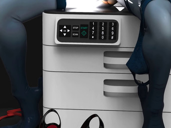 anthro avian_feet beak bedroom_eyes breasts claws feet female genitals narrowed_eyes nipples nude printer secretary_outfit seductive solo toes vulva bambookat accipitriform avian bird secretary_bird 3d_(artwork) 4:3 animated digital_media_(artwork) hi_res huge_filesize long_playtime no_sound webm