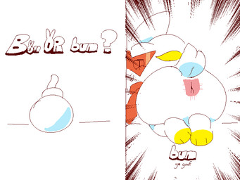 anus bomb butt clothed clothing explosives eyewear female glasses leg_markings markings monobutt socks_(marking) solo tail text toony zoom_in slem bombun bombun_(kekitopu) lagomorph leporid mammal rabbit 2026 4:3 aliasing digital_media_(artwork) english_text