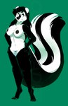 big_tail female markings striped_markings striped_tail stripes tail tail_markings conditional_dnp cupsofjade mammal mephitid skunk