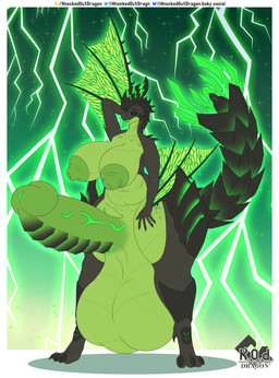 anthro areola balls bedroom_eyes belly big_areola big_balls big_breasts big_nipples big_penis black_body black_claws black_sclera border breasts claws digitigrade electricity genitals glowing_veins green_body green_eyes green_scales green_tongue gynomorph hand_behind_head huge_areola huge_balls huge_breasts huge_hips huge_nipples huge_penis huge_thighs humanoid_genitalia humanoid_penis hyper hyper_balls hyper_genitalia hyper_penis intersex lightning logo long_tail membrane_(anatomy) membranous_wings narrowed_eyes nipples open_mouth penis plated_penis scales seductive simple_background solo standing tail thick_thighs tongue tongue_out white_border wide_hips wide_stance wings knockedoutdragon capcom monster_hunter eliana_(knockedoutdragon) astalos flying_wyvern absurd_res artist_logo hi_res watermark