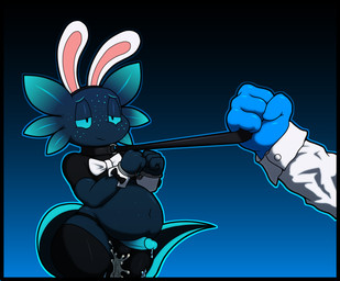 after_sex anthro bodily_fluids bunny_costume clothed clothing collar costume cuff_(restraint) cum cum_drip dripping duo erection fake_ears fake_rabbit_ears femboy genital_fluids genitals handcuffed handcuffs inflation leaking_cum leash leash_pull legwear looking_pleasured male male/male metal_cuffs offscreen_character penis restraints simple_background submissive toongstar nimble_(toongstar) amphibian aquatic axolotl fish mole_salamander salamander shark hi_res