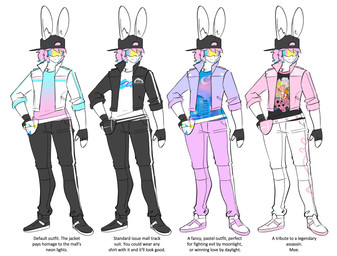 anthro backwards_baseball_cap backwards_hat baseball_cap biped black_baseball_cap black_clothing black_fingerless_gloves black_gloves black_handwear blue_hair bottomwear chest_tuft closed_smile clothed clothed_anthro clothed_male clothing fanny_pack fingerless_gloves footwear fully_clothed fully_clothed_anthro fully_clothed_male fur furgonomic_baseball_cap furgonomic_hat furgonomic_headwear furgonomics gloves hair hand_on_hip handwear hat headgear headwear inner_ear_fluff jacket logo_on_topwear long_ears male mouth_closed multicolored_hair multiple_outfits pants pink_hair pure_white_lover_bizarre_jelly shirt shoes simple_background smile sneakers solo standing text topwear tuft two_tone_hair visor white_background white_body white_fur theycallhimcake no_more_heroes sailor_moon_(series) solo_jazz_pattern j_(theycallhimcake) lagomorph leporid mallkin mammal rabbit 2021 digital_drawing_(artwork) digital_media_(artwork) english_description english_text full-length_portrait hi_res portrait