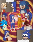 black_border border dialogue female humor parody text omatic sega sonic_the_hedgehog_(satam) sonic_the_hedgehog_(series) tails_gets_trolled cream_the_rabbit miles_prower princess_elise_the_third sonic_the_hedgehog ugly_sonic canid canine eulipotyphlan fox hedgehog human lagomorph leporid mammal rabbit absurd_res comic hi_res