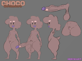 andromorph balls belly big_balls big_butt big_penis brown_body brown_skin butt candy chocolate clean_lines cloud_hair dessert detailed_penis erection fluffy fluffy_hair food front_view genital_focus genitals glistening glistening_body glistening_skin grey_background hair huge_penis hyper hyper_genitalia hyper_penis inner_labia intersex long_inner_labia male multiple_angles nipples not_furry nude penis pubes purple_nipples purple_penis purple_tongue saggy_balls side_view simple_background simple_eyes slightly_chubby smile solo standing thick_thighs tongue tongue_out vein veiny_penis vulva vulva_focus wide_hips @er11kart choco_(eriik) food_creature humanoid living_candy living_chocolate 4:3 absurd_res digital_media_(artwork) hi_res model_sheet
