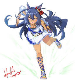 blue_hair bottomwear breasts clothing eyebrows eyelashes female footwear hair running sandals shoes skirt solo tan_body tan_skin horishin cygames uma_musume_pretty_derby hishi_amazon_(pretty_derby) animal_humanoid equid equid_humanoid equine equine_humanoid horse_humanoid humanoid mammal mammal_humanoid 2021 hi_res