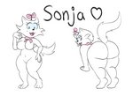 anthro butt female gesture looking_at_viewer presenting presenting_hindquarters solo suggestive suggestive_gesture marcodile heathcliff_and_the_catillac_cats sonja_(heathcliff) domestic_cat felid feline felis mammal