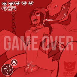abdominal_bulge ahegao areola bdsm bestiality bodily_fluids bondage bound breasts chain chained chair_position claws collar cum dominant dominant_feral dominant_male drooling duo ear_lick ear_piercing erection eyebrow_piercing facial_piercing female female_focus female_on_feral female_on_top female_penetrated female_raped feral feral_dominating_human feral_penetrating feral_penetrating_human forced from_behind_position fucked_silly game_over gameplay_mechanics genital_fluids genitals gui health_bar heart_symbol human_focus human_on_feral human_penetrated interspecies larger_dom larger_feral larger_male licking long_tongue looking_pleasured male male/female male_dominating_female male_on_bottom male_on_human male_penetrating male_penetrating_female male_rape male_raping_female mind_break navel navel_piercing nipples not_furry_focus nude on_bottom on_top open_mouth penetration penile penile_penetration penis penis_in_vagina piercing rape restraints reverse_cowgirl_position saliva sex size_difference smaller_female smaller_human smaller_penetrated solo_focus spread_legs spreading straddling submissive submissive_female submissive_human tongue tongue_out torogao until_they_like_it vaginal vaginal_penetration vulva ninjakitty mythology dragon human mammal mythological_creature mythological_scalie scalie 1:1 monochrome red_theme