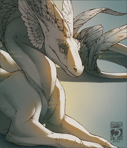 ambiguous_gender feathers feral glistening glistening_eyes long_neck long_tail monotone_background monotone_body monotone_feathers simple_background sitting solo tail tail_feathers white_body white_feathers year shinerai mythology dragon feathered_dragon feathered_scalie mythological_creature mythological_scalie scalie 2021 dated digital_drawing_(artwork) digital_media_(artwork) half-length_portrait light_theme portrait shaded signature soft_shading watermark