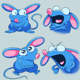 angry anthro black_eyes blue_body blue_ears blue_fur blue_tail fur hands_together hug male mouse_tail pink_nose scared self_hug smile solo standing tail tongue 8-bit-britt bear_in_the_big_blue_house disney tutter_t._tutter house_mouse mammal mouse murid murine rodent 1:1 2025 digital_media_(artwork) hi_res