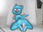 anal anal_fisting anal_masturbation anal_penetration anthro autofisting autopenetration blue_body blue_fur bodily_fluids breasts dildo dildo_sitting female fisting fur genital_fluids genitals making_porn masturbation mature_anthro mature_female nipples nude open_mouth paws penetration photo_shoot pussy sex_toy simple_background solo vaginal mono-fur cartoon_network the_amazing_world_of_gumball nicole_watterson domestic_cat felid feline felis mammal 2019 4:3 absurd_res digital_media_(artwork) hi_res