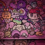 group not_furry plushie teddy_bear zero_pictured deidad_dissitum care_bears little_twin_stars nintendo pokemon pusheen_and_friends sanrio gudetama pusheen bear canid canine canis domestic_dog felid feline generation_1_pokemon jigglypuff lagomorph leporid mammal pokemon_(species) rabbit colorful_theme meme sibling_(lore) twins_(lore)