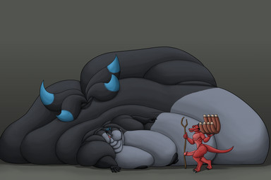 anthro belly butt duo feeding food genitals holding_food holding_object male male/male moobs nipples nude obese overweight penis ribs_(food) weight_gain wolfgerlion64 umbra_(wg101) canid canine fox kobold mammal scalie 3:2 absurd_res hi_res
