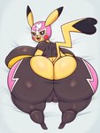 2024 3:4 anthro big_breasts big_butt big_pussy black_bottomwear black_clothing black_ear_tips black_nose black_pants black_sclera black_shirt black_tail_tip black_topwear bottomwear breasts butt butt_cleavage camel_toe clothing colored cosplay_pikachu_(costume) dakimakura dakimakura_design digital_media_(artwork) dipstick_tail female generation_1_pokemon genitals heart_shaped_tail hi_res huge_breasts huge_butt hyper hyper_breasts hyper_butt looking_at_viewer looking_back looking_back_at_viewer markings mask matospectoru nintendo nipple_outline open_mouth pants pikachu pikachu_libre pink_bottomwear pink_clothing pink_mask pink_pants plump_labia pokemon pokemon_(species) pussy rear_view red_cheeks red_tongue shaded shirt simple_background smile smug solo spandex sports_mask sportswear susie_(reathe) tail tail_markings tight_clothing tongue topwear white_background white_eyes wrestling_mask wrestling_outfit yellow_body yellow_ears yellow_tail
