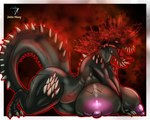 anthro areola big_breasts breasts female huge_breasts nipples non-mammal_breasts non-mammal_nipples nude pink_nipples solo spikes tail teeth thick_thighs tongue deltavinny capcom monster_hunter brute_wyvern deviljho savage_deviljho 5:4 absurd_res hi_res