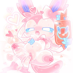 anus black_nose blue_eyes blush blush_lines bodily_fluids bow_ribbon breasts chibi clitoris disembodied_finger ejaculation electronics fangs female feral flower food fruit genital_fluids genitals heart_symbol holding_object holding_phone looking_pleasured navel nipples nude_feral open_mouth orgasm pawpads penetration phone pink_pawpads plant pupils ribbons_(anatomy) saliva saliva_string small_breasts small_nose smile solo strawberry sweat taking_picture teeth urethra vaginal vaginal_fluids vaginal_penetration vaginal_squirting vaginal_squirting_while_penetrated vulva white_pupils waruwaru0205 nintendo pokemon eeveelution generation_4_pokemon generation_6_pokemon pokemon_(species) rotom rotom_phone sylveon 1:1 2025 colored digital_drawing_(artwork) digital_media_(artwork) hi_res