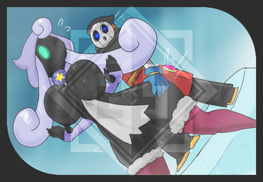 abstract_background against_surface ambiguous_penetration big_breasts breasts doggystyle duo exposed_breasts female from_behind_position hand_on_butt huge_breasts machine male male/female on_glass one_eye_closed penetration sex size_difference diamond_grenadier mario_bros nintendo madam_merlar humanoid robot robot_humanoid shaman_(mario) shyguy hi_res