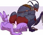 anal anal_penetration antennae_(anatomy) anthro anus big_butt butt claws crouching duo exoskeleton eye_contact fur genitals larger_penetrated looking_at_another looking_pleasured male male/male on_bottom on_top penetration penile penile_penetration penis penis_in_ass purple_body purple_fur red_body red_butt reverse_cowgirl_position sex sharp_teeth size_difference small_dom_big_sub spikes spikes_(anatomy) squatting_position teeth cataxdrk2020 league_of_legends riot_games tencent kha'zix_(lol) skylor_roo_(kangafortune) animal_humanoid arthropod arthropod_humanoid humanoid insect macropod mammal marsupial void_monster voidling_(lol) hi_res