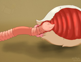 ambiguous_gender anal anal_vore animal_genitalia anthro arthropod_abdomen arthropod_abdomen_cloaca arthropod_abdomen_genitalia arthropod_abdomen_penetration arthropod_abdomen_vore clitellum cloaca cloacal cloacal_canal cloacal_vore eyes_closed feral genitals internal penetration pink_body pink_skin simple_background smile vore white_body white_skin willing_prey flashquatsch valentino_(flashquatsch) annelid arthropod earthworm insect lepidopteran moth worm digital_media_(artwork)