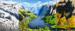 autumn fjord landscape mountain painting plant scenery seasons ship snow spring summer tree vehicle watercraft winter feretta among_us innersloth hadanin 2024 absurd_res hi_res