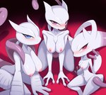 anthro areola blue_eyes blush breasts female looking_at_viewer nipples nude pink_areola pink_nipples red_eyes zerokun135 nintendo pokemon generation_1_pokemon generation_6_pokemon legendary_pokemon mega_evolution mega_mewtwo mega_mewtwo_x mega_mewtwo_y mewtwo pokemon_(species) absurd_res hi_res