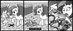 cutie_mark digging explosion female feral horn humor sad surprise tail madmax friendship_is_magic hasbro microsoft minecraft mojang my_little_pony mythology xbox_game_studios rarity_(mlp) spike_(mlp) creeper_(minecraft) dragon equid equine mammal mythological_creature mythological_equine mythological_scalie scalie unicorn comic crossover greyscale monochrome