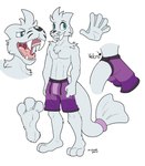 2021 3_toes 5_fingers anthro blue_eyes bottomwear charles_(suddendraft) clothing dewgong fangs feet fingers fur furgonomic_bottomwear gaping_mouth generation_1_pokemon grey_body grey_fur hi_res male membrane_(anatomy) nintendo open_mouth pink_tongue pokemon pokemon_(species) sabertooth_(anatomy) sharp_teeth simple_background sketch_page solo teeth toes tongue uvula watchoutfordragons webbed_feet webbed_hands white_background