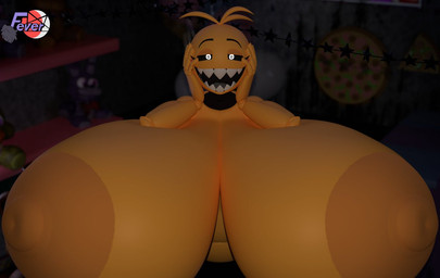 areola beakless big_breasts breasts eyebrows eyelashes female fingers huge_breasts hyper hyper_breasts machine nipples non-mammal_breasts open_mouth orange_areola orange_nipples sharp_teeth solo teeth yellow_body feversfm cyanu_(modeler) five_nights_at_freddy's five_nights_at_freddy's_2 scottgames toy_chica_(fnaf) animal_humanoid animatronic avian avian_humanoid bird bird_humanoid chicken_humanoid galliform galliform_humanoid humanoid robot 2024 3d_(artwork) digital_media_(artwork)