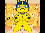 anthro breasts cat_tail duo egyptian egyptian_architecture female first_person_view genitals hieroglyphics looking_at_viewer male male/female penetration penile penile_penetration penis penis_in_pussy vaginal vaginal_penetration hrelterskrelter animal_crossing nintendo ankha_(animal_crossing) villager_(animal_crossing) domestic_cat felid feline felis human mammal digital_media_(artwork) hi_res pixel_(artwork)