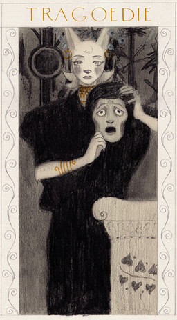 anthro black_clothing cheek_markings clothing column ear_piercing ear_ring facial_markings female gold_(metal) gold_jewelry head_markings holding_object jewelry lips markings mask piercing ring_piercing solo spiral tuft gustav_klimt paisleyrose103 pink_among_blood_red_roses rose_paisley canid canine canis mammal wolf absurd_res graphite_(artwork) hi_res monochrome redraw traditional_media_(artwork)