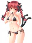 animal_ears bikini black_bikini black_ribbon blush braid braids breasts camel_toe cat cat_ears cat_tail catgirl cleavage clothed clothing feline female hair hair_ribbon human long_hair looking_at_viewer mammal miko_92 mouth_hold navel plain_background red_eyes red_hair ribbons rin_kaenbyou side-tie_bikini simple_background solo swimsuit touhou twin_braids twintails white_background
Rating: Questionable
Score: 10
User: AnacondaRifle
Date: March 09, 2014