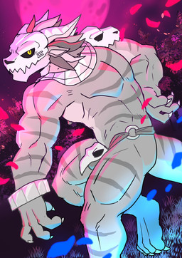 4_fingers anthro back_muscles barefoot belt bone bone_mask bracelet bulge claws feathered_headdress feet fingers green_body jewelry looking_at_viewer male mask moon muscular muscular_arms muscular_thighs necklace skull skull_accessory skull_mask solo striped-body tail tribal a3f5errt8 terraria witch_doctor_(terraria) lihzahrd lizard reptile scalie 2026 absurd_res digital_media_(artwork) full-length_portrait hi_res portrait