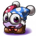 ambiguous_gender clothing fool's_hat hat headgear headwear looking_at_viewer not_furry solo box_xod kirby_(series) nintendo marx_(kirby) waddling_head 1:1 2019 low_res