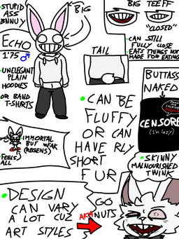 anthro big_ears male smile solo text white_eyes funni_roro echo_(funni_roro) humanoid lagomorph mammal undead 3:4 english_text hi_res model_sheet sketch