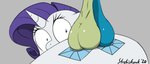 ambiguous_form balls balls_touching blue_eyes butt cutie_mark genitals group hair horn humor male purple_hair solo_focus strebiskunk friendship_is_magic hasbro my_little_pony mythology gallus_(mlp) rarity_(mlp) sandbar_(mlp) equid equine mammal mythological_creature mythological_equine unicorn