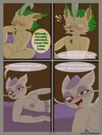 3:4 absurd_res anthro areola blush breasts canid canine comic dialogue digital_drawing_(artwork) digital_media_(artwork) duo eeveelution english_text female flamberry_(artist) fur generation_4_pokemon generation_5_pokemon hair heart_eyes heart_symbol hi_res ibispaint_(artwork) leafeon looking_at_viewer lyennan_venizee_flare_(flamberry) mae_lin_shun male male/female mammal mature_female mienshao mustelid musteline nintendo nipples nude open_mouth pokemon pokemon_(species) purple_areola purple_nipples simple_background smile solo surprised_expression tail text tongue