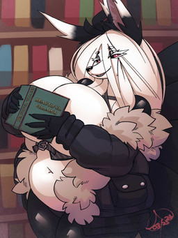 5_fingers anthro areola belt belt_buckle big_breasts black_clothing black_nails black_nose black_sclera black_tail book breasts buckle claws clothed clothed_anthro clothed_female clothing colored_nails convenient_censorship curvy_figure detailed_background eye_through_hair female finger_claws fingers fluffy_jacket fur fur_coat hair holding_book holding_object huge_breasts inner_ear_fluff inside jacket leg_markings legwear looking_at_viewer markings mature_female multi_tail multicolored_body multicolored_fur nails narrowed_eyes navel panties partially_clothed partially_clothed_anthro partially_clothed_female red_eyes skimpy slightly_chubby slightly_chubby_female smile smiling_at_viewer socks_(marking) solo tail text thick_thighs three-quarter_view topless topless_anthro topless_female topwear translucent translucent_hair tuft two_tone_body two_tone_fur underwear voluptuous voluptuous_anthro voluptuous_female white_body white_fur white_hair wide_hips atokitsune asian_mythology book_covering_breasts east_asian_mythology japanese_mythology mythology miyami_hisamoto canid canine demon fox mammal mythological_canine mythological_creature mythological_fox nogitsune succubus yokai 2025 digital_media_(artwork) english_text hi_res meme signature