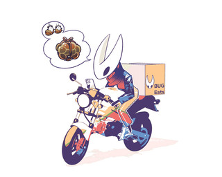 2_horns ambiguous_gender anthro biped black_eyes black_text cellphone clothed clothing electronics empty_eyes group holding_object holding_phone horn motorcycle phone rebus riding_motorcycle simple_background smartphone speech_bubble text trio vehicle white_background monz_tw hollow_knight:_silksong hollow_knight_(franchise) team_cherry hornet_(hollow_knight) pill_(hollow_knight:_silksong) tipp_(hollow_knight:_silksong) arachnid arthropod spider 2026 5:4 english_text