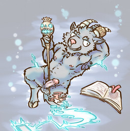 anthro balls chibi erection genitals hooves horn humanoid_genitalia humanoid_hands humanoid_penis kemono looking_at_viewer male nipples nude penis simple_background smile solo lavilovi lifewonders tokyo_afterschool_summoners salomonkun bovid caprine goat mammal digital_media_(artwork)