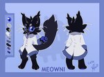 absurd_res anthro big_tail clothed clothing coat digital_media_(artwork) domestic_cat eyewear felid feline felis fur glasses hi_res lab_coat looking_at_viewer male mammal meowni modded_minecraft model_sheet monifactory mutsomuno simple_background smile solo tail text topwear