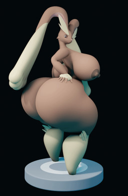 anthro areola between_breasts big_breasts big_butt breasts brown_areola brown_body brown_nipples butt female hand_on_butt huge_butt hyper hyper_butt multicolored_body navel nipples object_between_breasts pokeball solo standard_pokeball two_tone_body darkdraketom nintendo pokemon vivian_(darkdraketom) generation_4_pokemon lopunny pokemon_(species) 3d_(artwork) animated blender_(artwork) digital_media_(artwork) turntable_(animation)