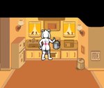 anthro appliance apron apron_only barely_visible_genitalia barely_visible_penis butt clothing cooking fur genitals kitchen kitchen_appliance kitchen_stove kitchen_utensils male penis rear_view solo stirring stove tools white_body white_fur lepixius deltarune undertale undertale_(series) asriel_dreemurr_(god_form) bovid caprine goat mammal animated digital_media_(artwork) pixel_(artwork) pixel_animation short_playtime