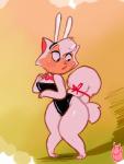 anthro breasts bunny_costume clothed clothing costume fake_ears fake_rabbit_ears female fur hair simple_background solo white_body white_fur white_hair ryarik cats_don't_dance warner_brothers sawyer_(cats_don't_dance) domestic_cat felid feline felis mammal