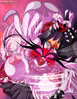 armband armor arms_tied armwear bandanna_on_arm bandanna_scarf bdsm blush blush_lines bondage bouncing_breasts bound bracelet bracers breasts claws clothing downward_angle elbow_gloves enraged exposed_breasts eyelashes feathers female gloves glowing glowing_eyes handwear jewelry light_bondage motion_blur motion_lines nipples red_eyes restrained restrained_arms slashing spiked_armband spiked_bracelet spikes spilling_out tail tail_feathers torn_clothing yelling yelling_at_another yelling_at_viewer wastedtimeee hellaverse helluva_boss mythology stella_(helluva_boss) avian canid canid_demon canine demon hellhound mammal mythological_canine mythological_creature absurd_res hi_res