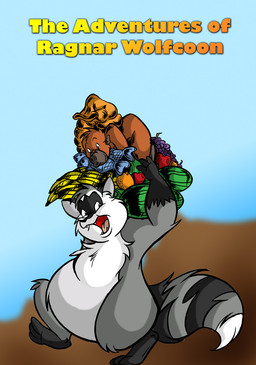 anthro apple banana black_body black_fur black_stripes duo fangs fish_meat food fruit fur grape grey_body grey_fur grey_stripes male meat melon multicolored_body multicolored_fur orange_(fruit) plant sharp_teeth stripes teeth text title watermelon white_body white_fur dutch_(artist) haplorhine mammal monkey primate procyonid raccoon 2011 colored cover cover_art cover_page english_text hi_res